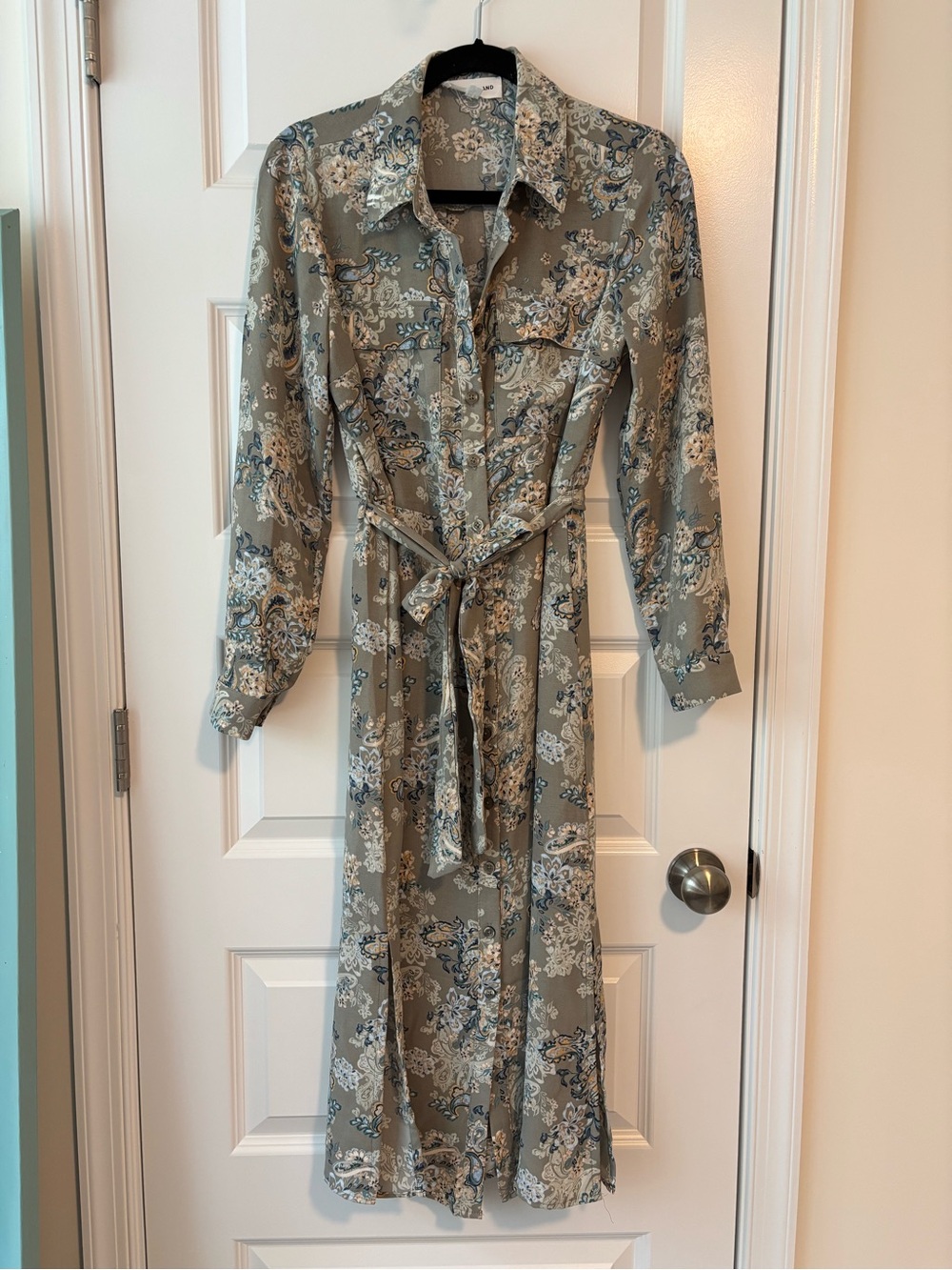 Lucky Brand Paisley Long Sleeve Shirt Dress M